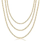 Barzel 18K Gold Plated Mariner Layered Necklace, 16-20 inches, with a 2 inch extension, Layered Necklace for women, High Polish Finish, Made In Brazil