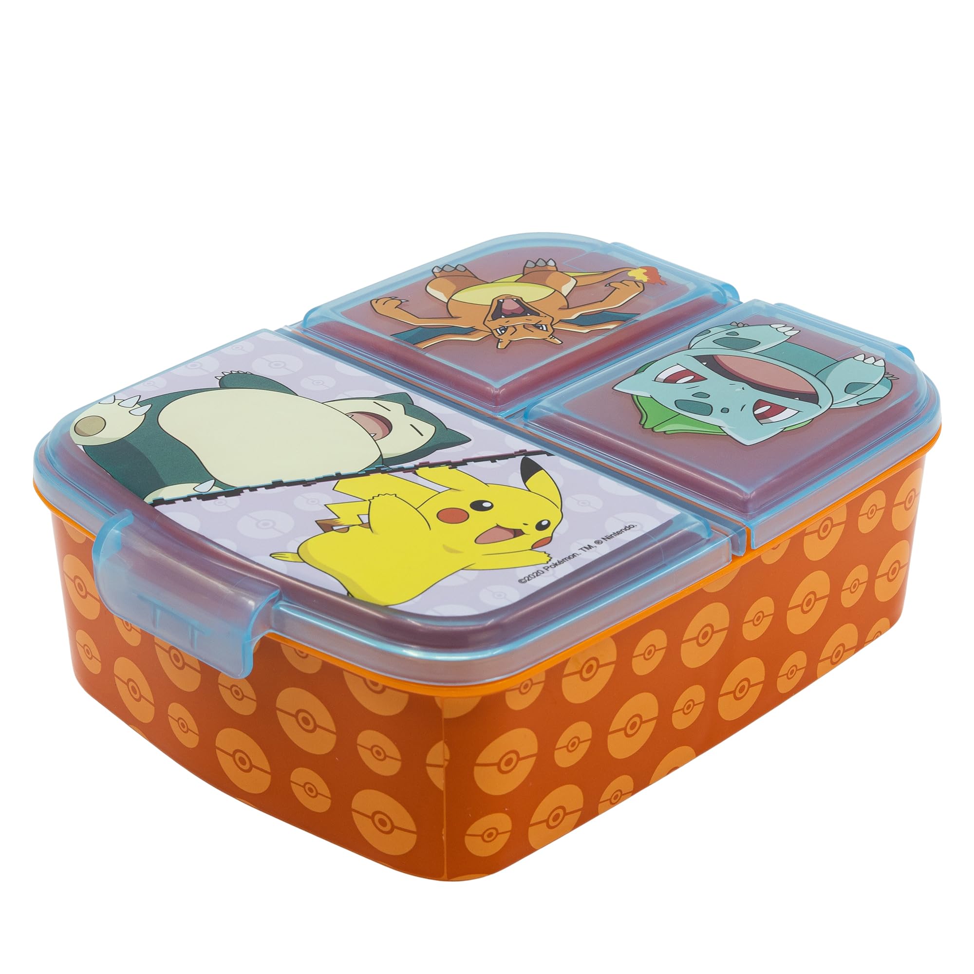 Stor Pokemon Kids Childrens Multi Compartment Rectangular School Travel Lunch Food Box Sandwich Bento Container, BPA Free (Multicolour)