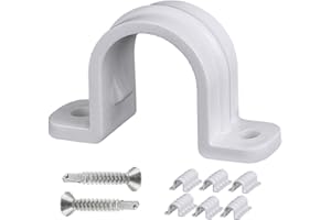Soimuk Pipe Clamps,PVC Pipe Strap Clips,Two Hole Plastic Pipe Clamps,Conduit Strap Clamps (30 Set - Φ25MM (SCH 3/4 in))