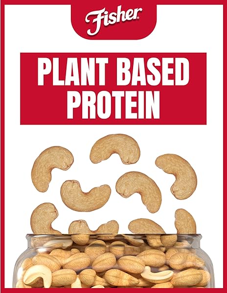 FISHER OVEN ROASTED NEVER FRIED WHOLE CASHEWS, 24 OUNCES (PACK OF 1), SNACKS FOR ADULTS, MADE WITH SEA SALT, NO ADDED OILS, ARTIFICIAL INGREDIENTS OR PRESERVATIVES, GLUTEN FREE, VEGAN PROTEIN, BULK