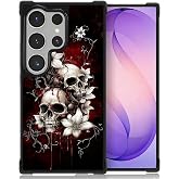 Deaorew for Samsung Galaxy S26 Ultra Case | Classic Slim Cover Design | Red Skull Flowers