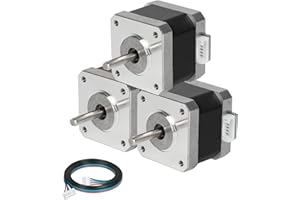 YEJMKJ 3pcs Nema 17 Stepper Motor 37MM 1.5 A 40Ncm (56.64oz.in) 2 Phase Nema17 42 Stepper Motor Kit 1.8 Degree Bipolar 4-Lead with 1m Cable and Connector for DIY CNC 3D Printer, 1.66x1.66x1.46inch