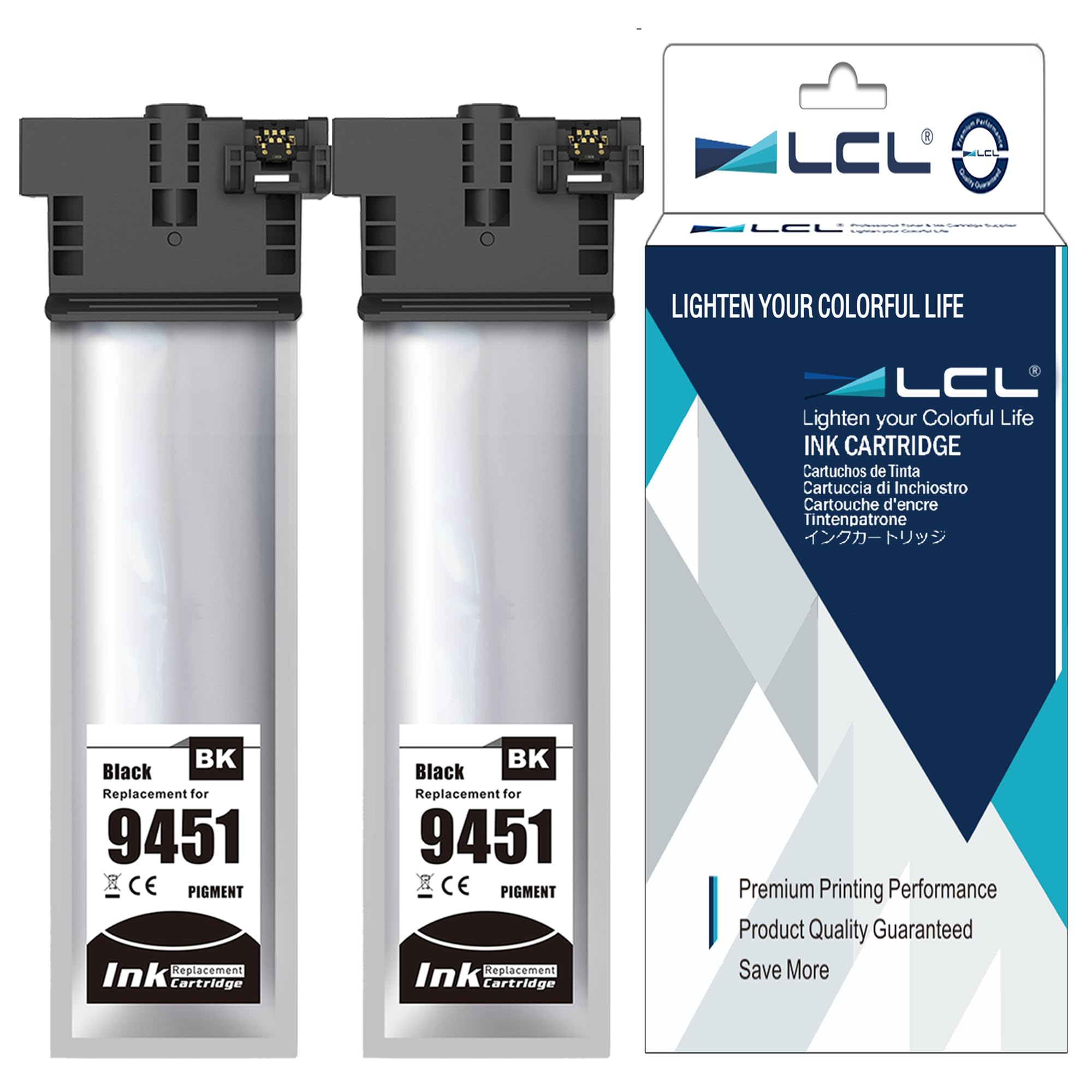 LCL T9451 High Capacity Compatible Ink Cartridge Replacement for Epson T9441 T9451 for Epson WorkForce Pro WF-C5210 WF-C5210DW WF-C5290 WF-C5290DW WF-C5710 WF-C5710DWF WF-C5790 WF-C5790DWF (2 Pack)