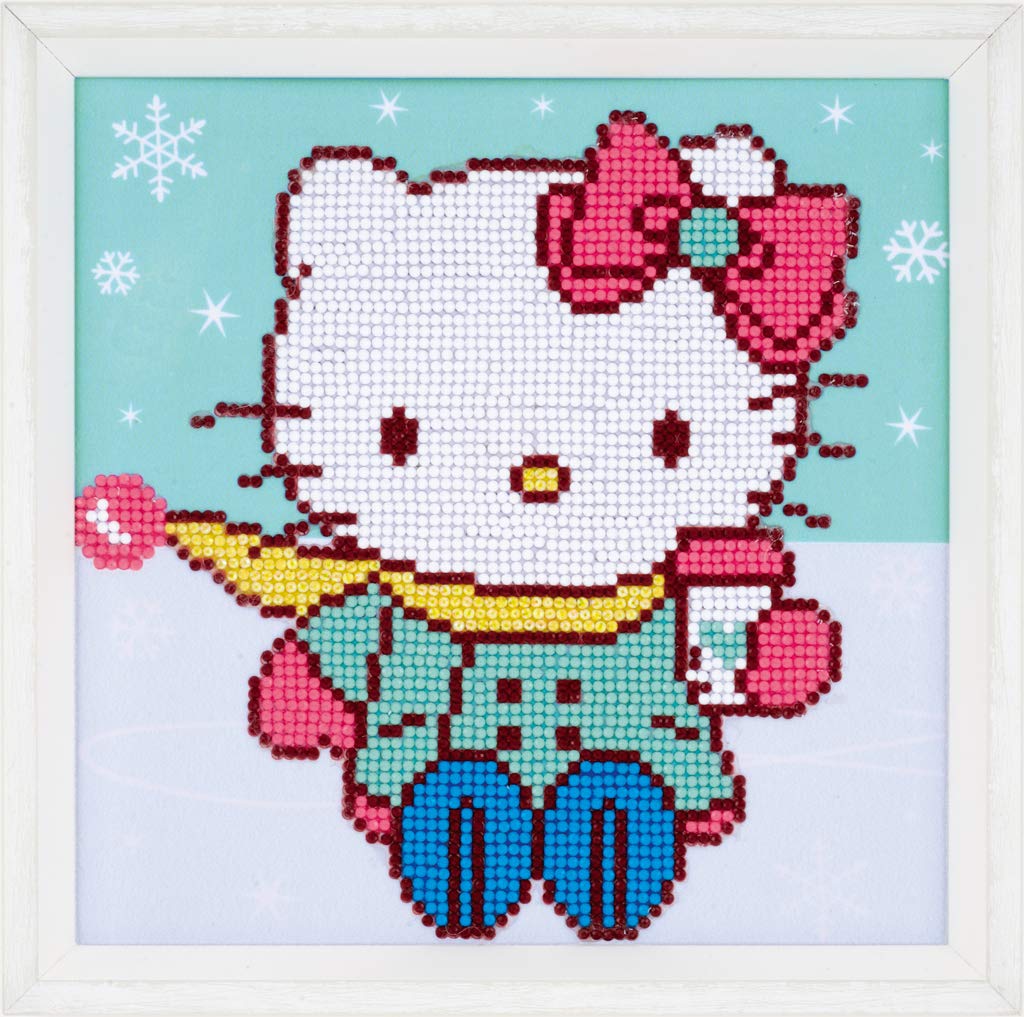 Vervaco Diamond Painting Kit: Hello Kitty in The Snow, Multi-Colour, 22 x 22cm