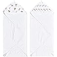 aden + anais Essentials Hooded Baby Bath Towel, Super Soft 100% Cotton, 2 Pack, Elephant Circus