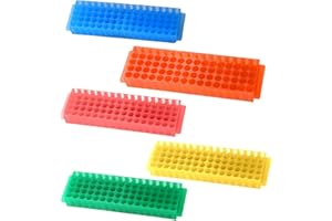 PUL FACTORY Polypropylene Microcentrifuge PCR Tube Rack, 80-Well,Assorted Colors, Pack of 5