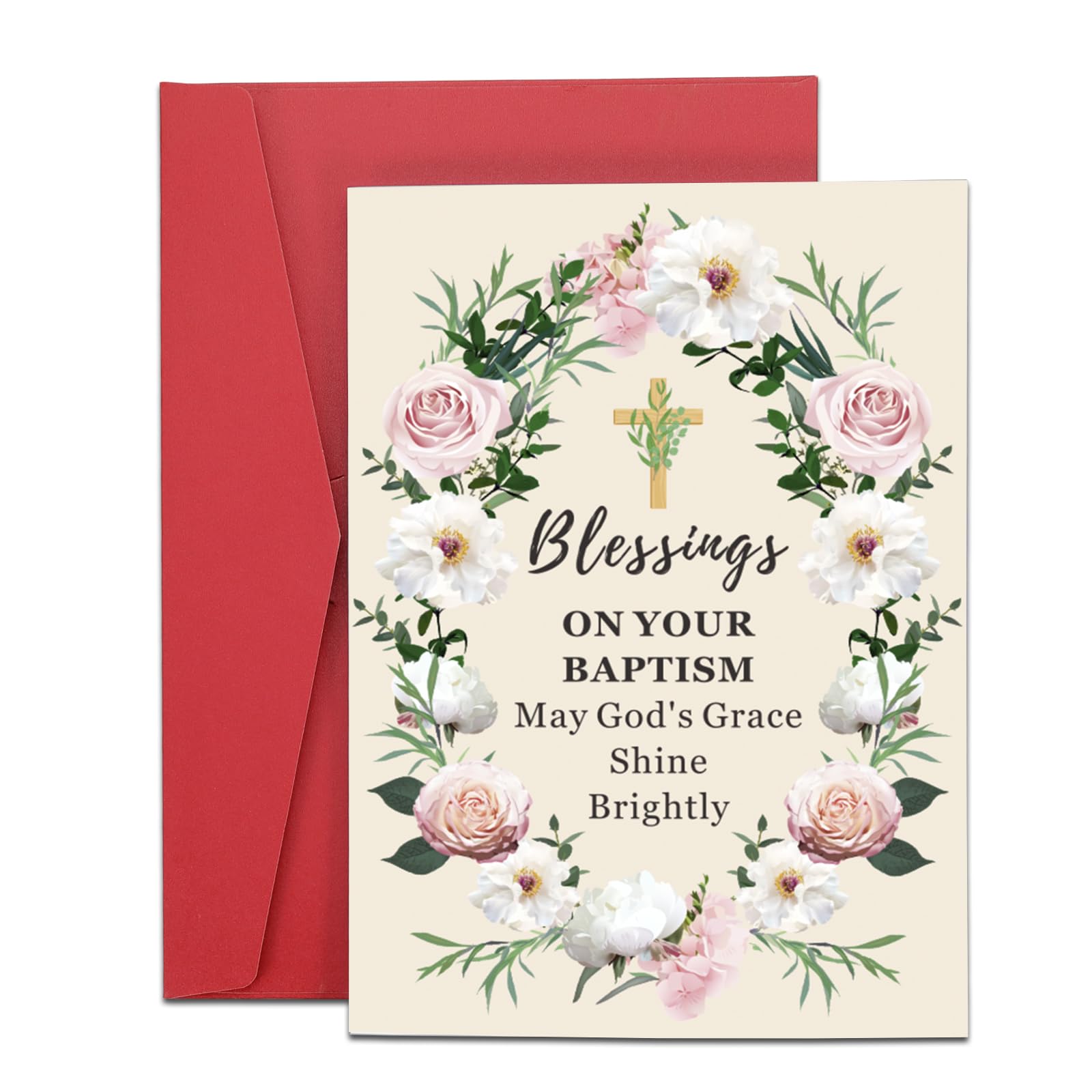 Photo 1 of Baptism Card Baptism Gifts for Girl - Baptisms Cards for Girls Boys Christening Gifts for Girls Baptisms GIFTS for Boys Baptismal Gift Christening Card Christian Gift for Kids Easter Basket Stuffers