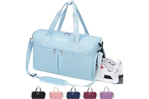 Dec-Mec Gym Bag for Women and Men with Shoes Compartment, Small Duffel Bag for Sports,Travel, Carry On Weekender Overnight Bag for Plane Gym Tote Bags Swimming Yoga Hospital Holdalls