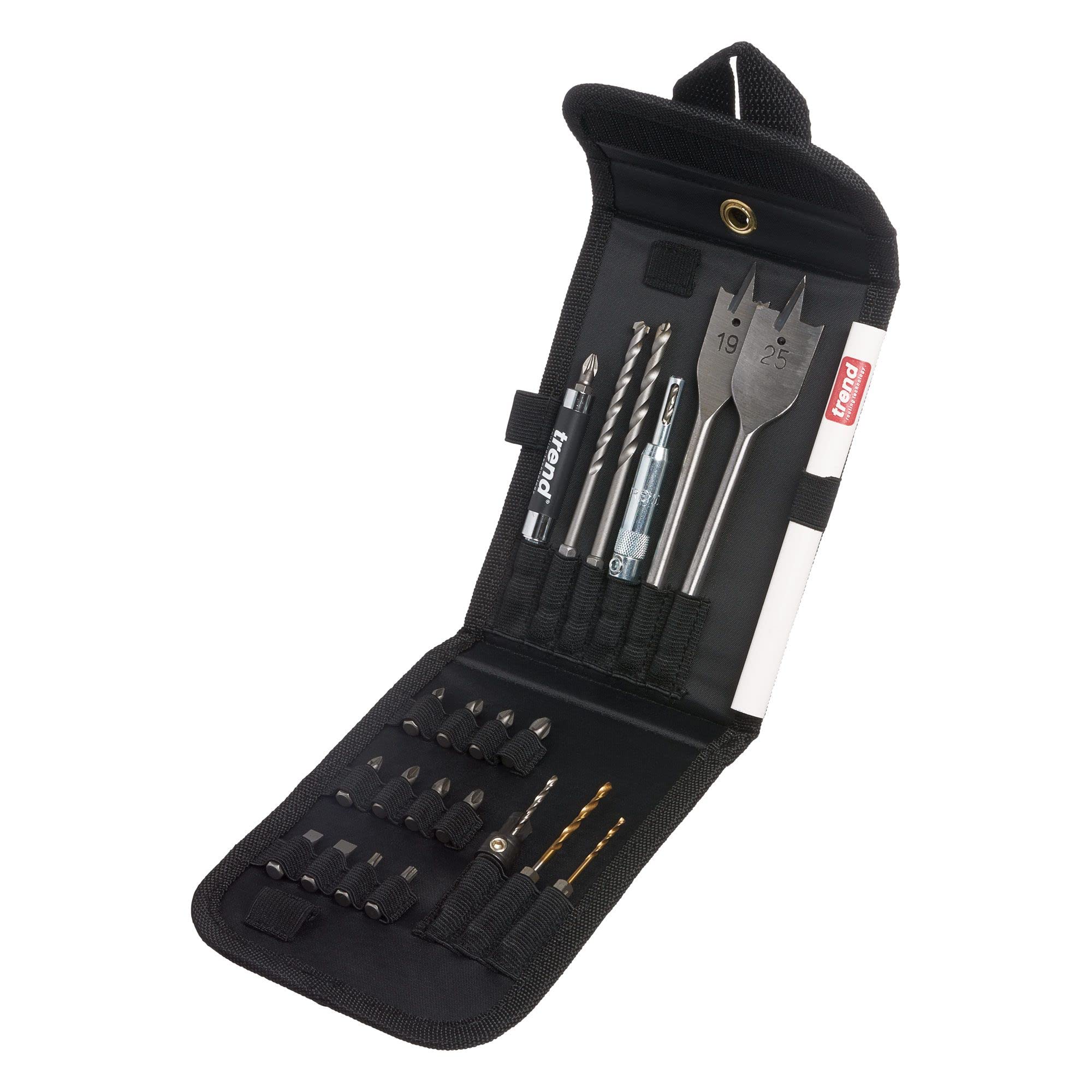 Trend Snappy 22-Piece TCT Kitchen & Door Fitting Accessories Bit Set with Tool Holder, Quick Release Drill System, SNAP/TH6/SET