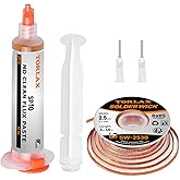 TORLAX Desoldering Wick & Soldering Flux Paste - No-Clean High-Temp Resistant Solder Removal Tools for Precision Electronics 