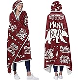 Mama Bear Wearable Hooded Blanket for Mom - Mom Gifts from Daughter Son - Christmas Birthday Gifts for Wife from Husband