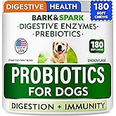 Probiotics for Dogs - Gas, Diarrhea, Allergy, Constipation, Upset Stomach Relief, w/Digestive Enzymes + Prebiotics - Chewable