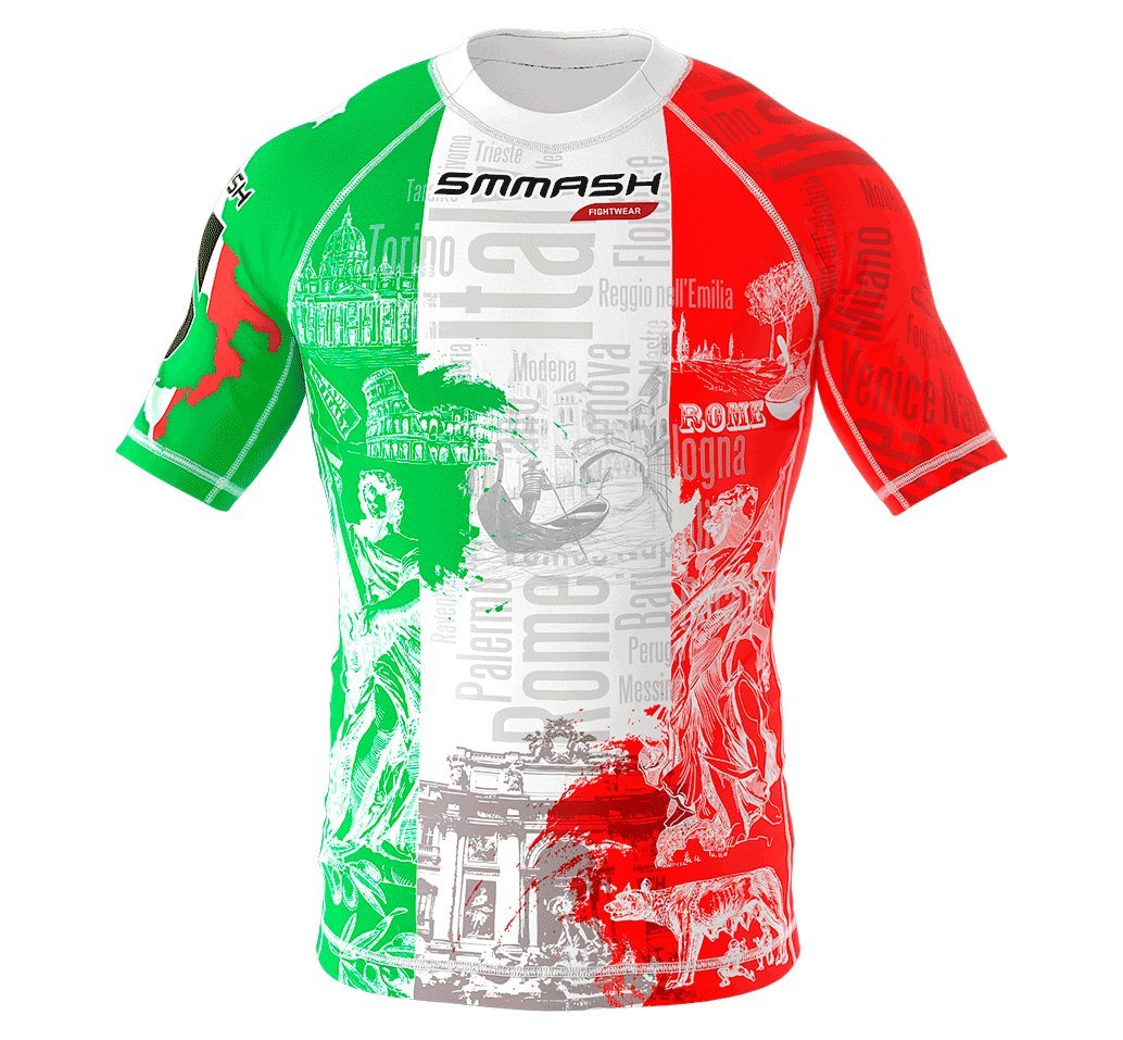 SMMASH Rashguard ITALY S M L XL XXL XXXL MMA BJJ UFC Kampfsport K1 (XL)