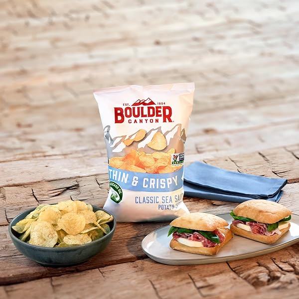 BOULDER CANYON THIN & CRISPY CLASSIC SEA SALT POTATO CHIPS, 6 OZ