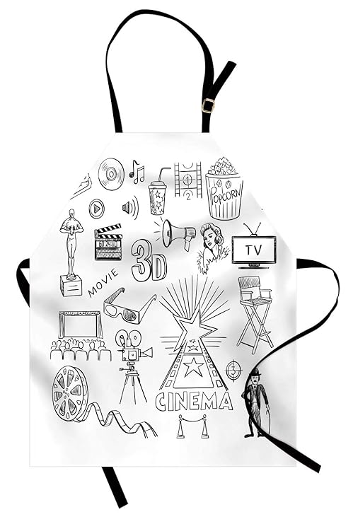 ABAKUHAUS Cine Delantal de Cocina, Boceto Oscar, Altura Ajustable ...