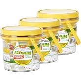 Flybuster Fly Trap | Outdoor Device for Catching Flies | 1-Liter Compact Size | 3 Pack | Comes with Three Flytraps and 3 Bait Packets | 30,000 Fly Capacity | Non-Toxic | Child &amp; Pet Safe