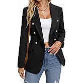 Mina Self 2026 Spring Women's Tweed Plaid Blazer Jacket - Fully Lined Fashion Business Casual Elegant Work Coat Pockets