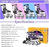 Nattork Adjustable Inline Skates for Girls Purple Size 10-13 Illuminating 8 view 6