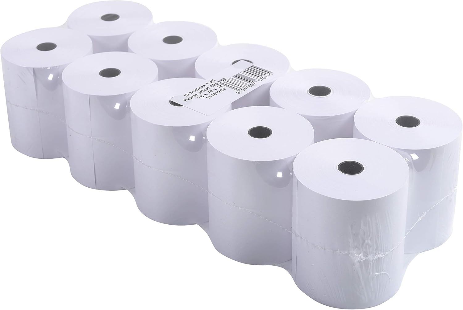 Cash Register Receipt Rolls, 76 mm x 40 m, 10 Rolls BigaMart
