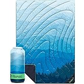 Rumpl Original Puffy Blanket - Warm, Water-Resistant Camping Blanket with 100% Recycled Synthetic Insulation, 52"x75", Original Puffy V2, Blue Ridge Fade