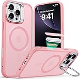 ESR for iPhone 16 Pro Case,Camera Control Button Compatible with MagSafe, Military-Grade Protective Case, Built-in Stash Stand Phone Case, Scratch-Resistant Back Cover, Classic Series, Frosted Pink