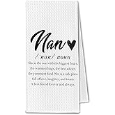 ChissNook Nan Grandma Kitchen Towels, Nan Gifts for Mother's Day from Grandkids Granddaughter Grandson, Grandmother Birthday Gift, Grandma Hand Dish Tea Decorative Towels, 16x24 Inch