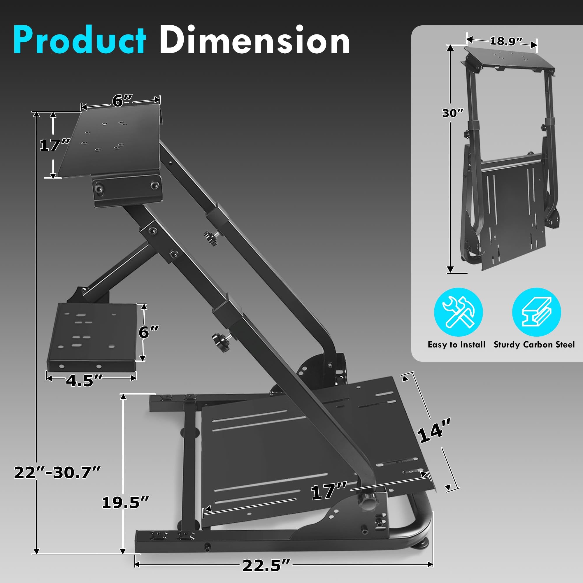 Slendor Racing Steering Wheel Stand for Logitech G920, G25, G27, G29 Wheel, Sim Racing Stand Driving Simulator Cockpit Pedal and Shifters Not Included.