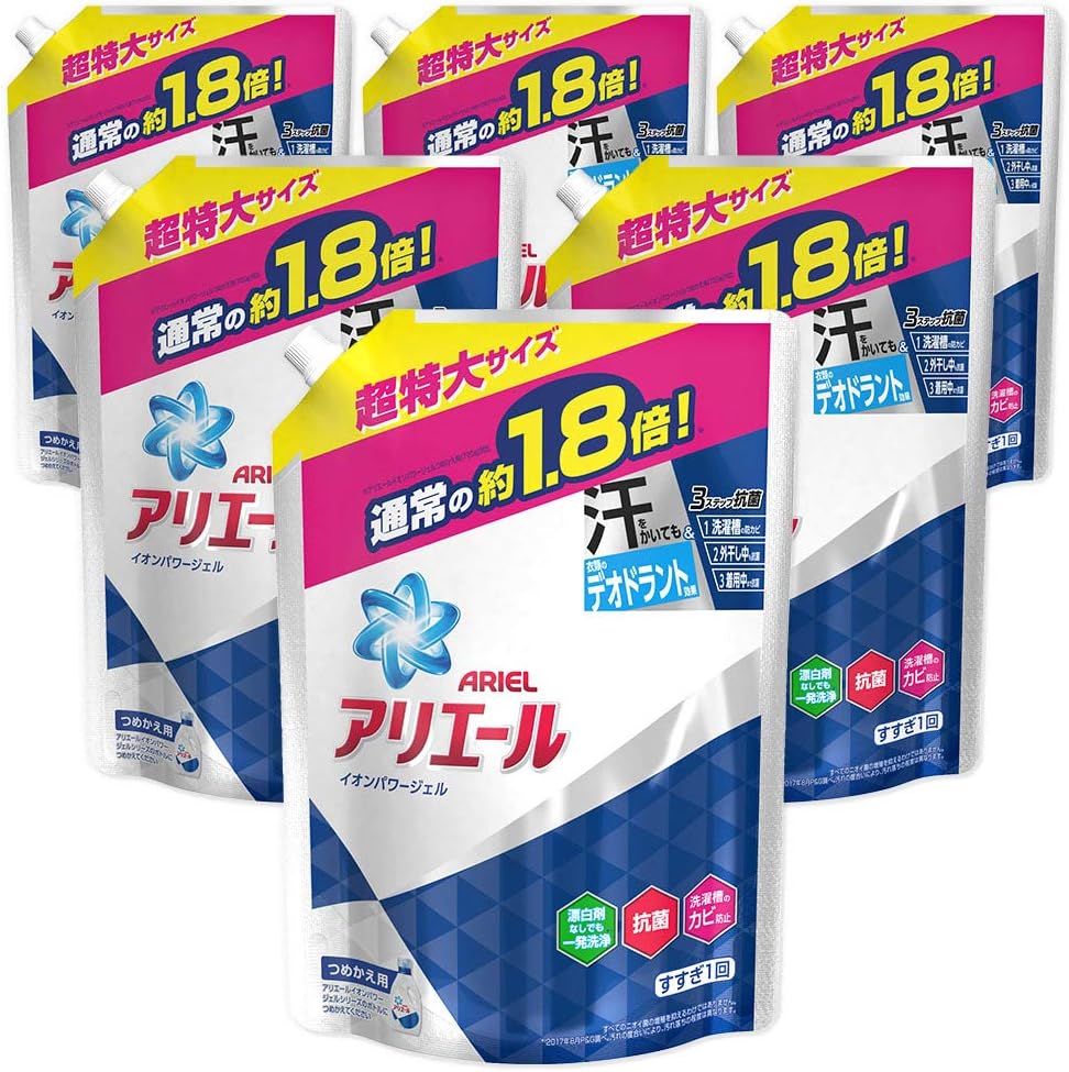 Amazon アリエール 液体 抗菌 洗濯洗剤 詰め替え 超特大1 26kg 6個 アリエール 液体洗剤