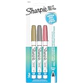 Sharpie&reg; Water-Based Paint Markers, Extra-Fine Point, Metallic Colors, 3 Pack