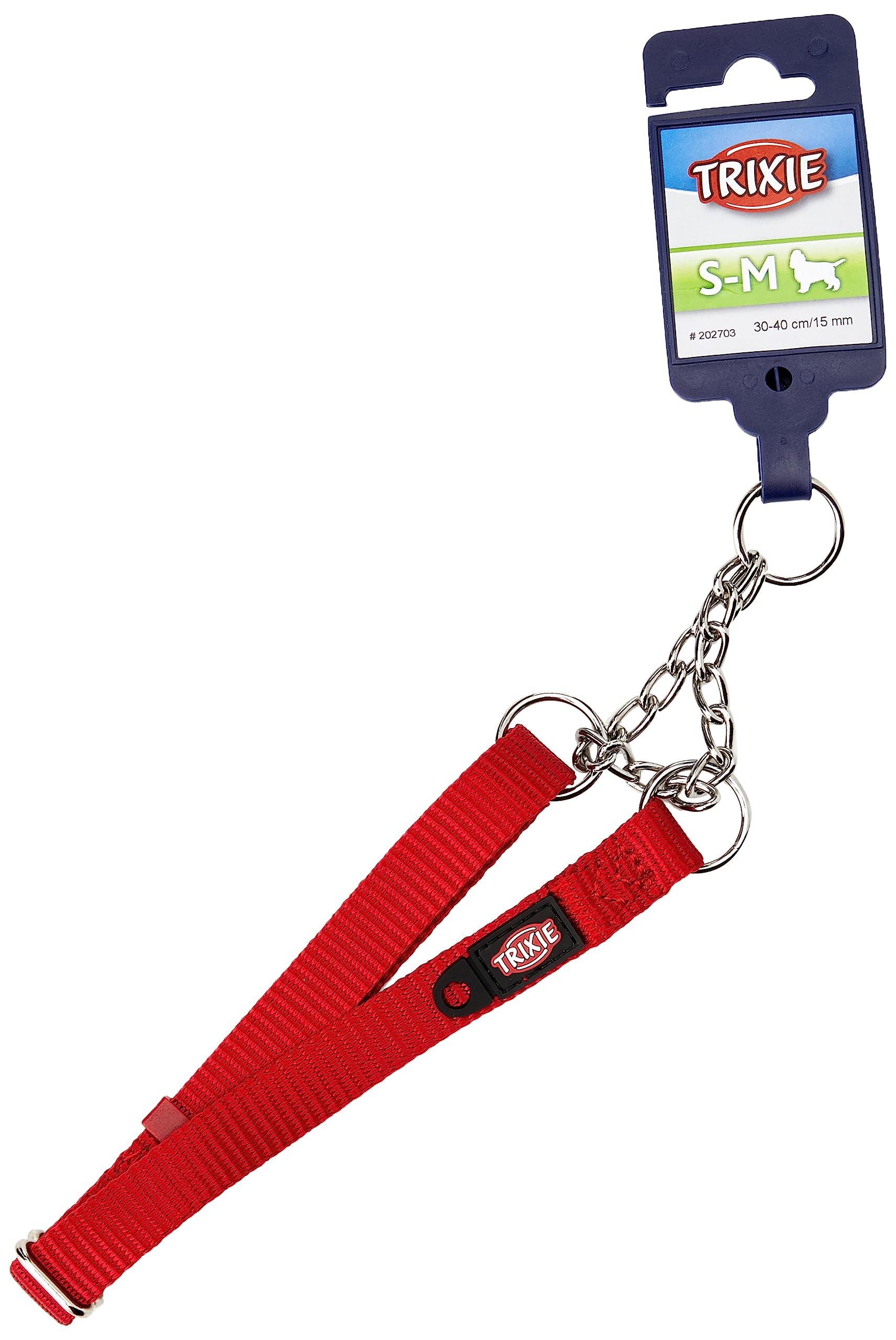 Trixie Premium Semi-Choke Dog Collar, Small/Medium(30-40cm/15mm), Red