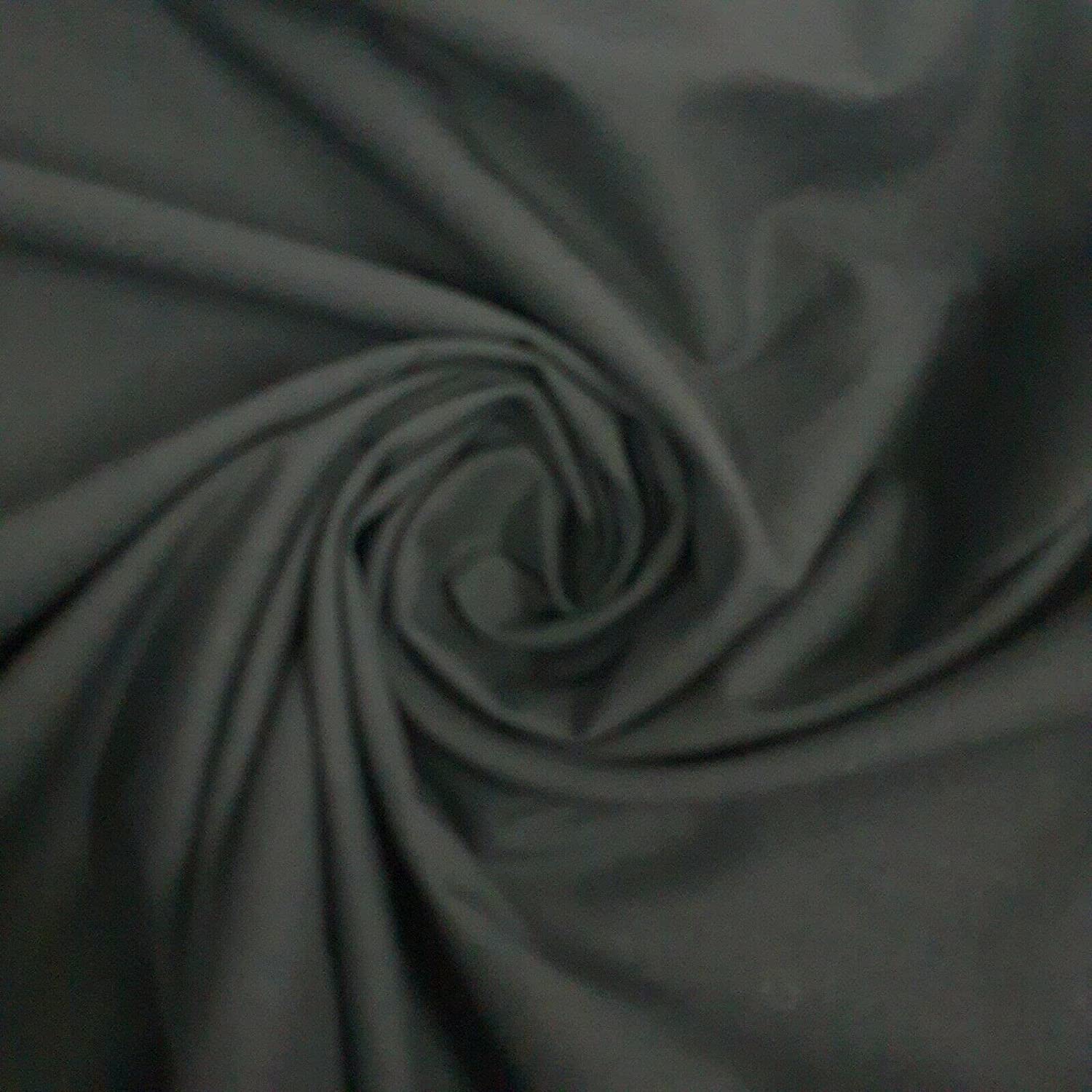 Plain/Solid Dyed 100% Egyptian Cotton Dress Craft Fabric Material 45" - 112 cm Wide Sold As 23 Meter Roll (Black)