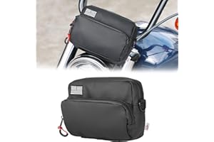 KEMIMOTO Motorcycle Handlebar Bag with Waterproof Cover Universal Bicycle Handle Bar Tool Bag for Front Fork Sissy Bar Compat