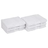 Amazon Basics Egyptian Cotton Washcloths, Pack of 6, Pristine Snow, 12" L x 12" W