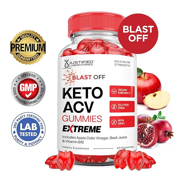 (5 PACK) BLAST OFF KETO ACV GUMMIES EXTREME 2000MG BLAST KETO GUMMIES APPLE CIDER VINEGAR FORMULATED WITH POMEGRANATE BEET JUICE POWDER B12 VEGAN NON GMO 300 GUMMYS