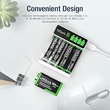 HiQuick LCD 4-Slot Battery Charger for AA/AAA Ni-MH Ni-Cd 1.2V Type C Input view 2