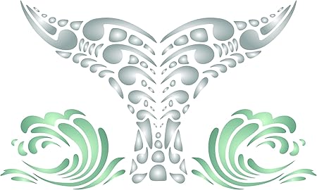 Amazon Com Whale Tail Stencil 5 X 3 Inch S Tribal Ethnic Maori Orca Blue Whale Wall Stencils For Painting Template
