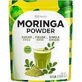 Gya Tea Co Moringa Powder 1.1lb (17.64 Oz) - 100% Pure & Tasty Great Superfoods for Smoothies, Drinks, Tea, Recipes - Non GMO, Gluten Free, Vegan, Single Origin