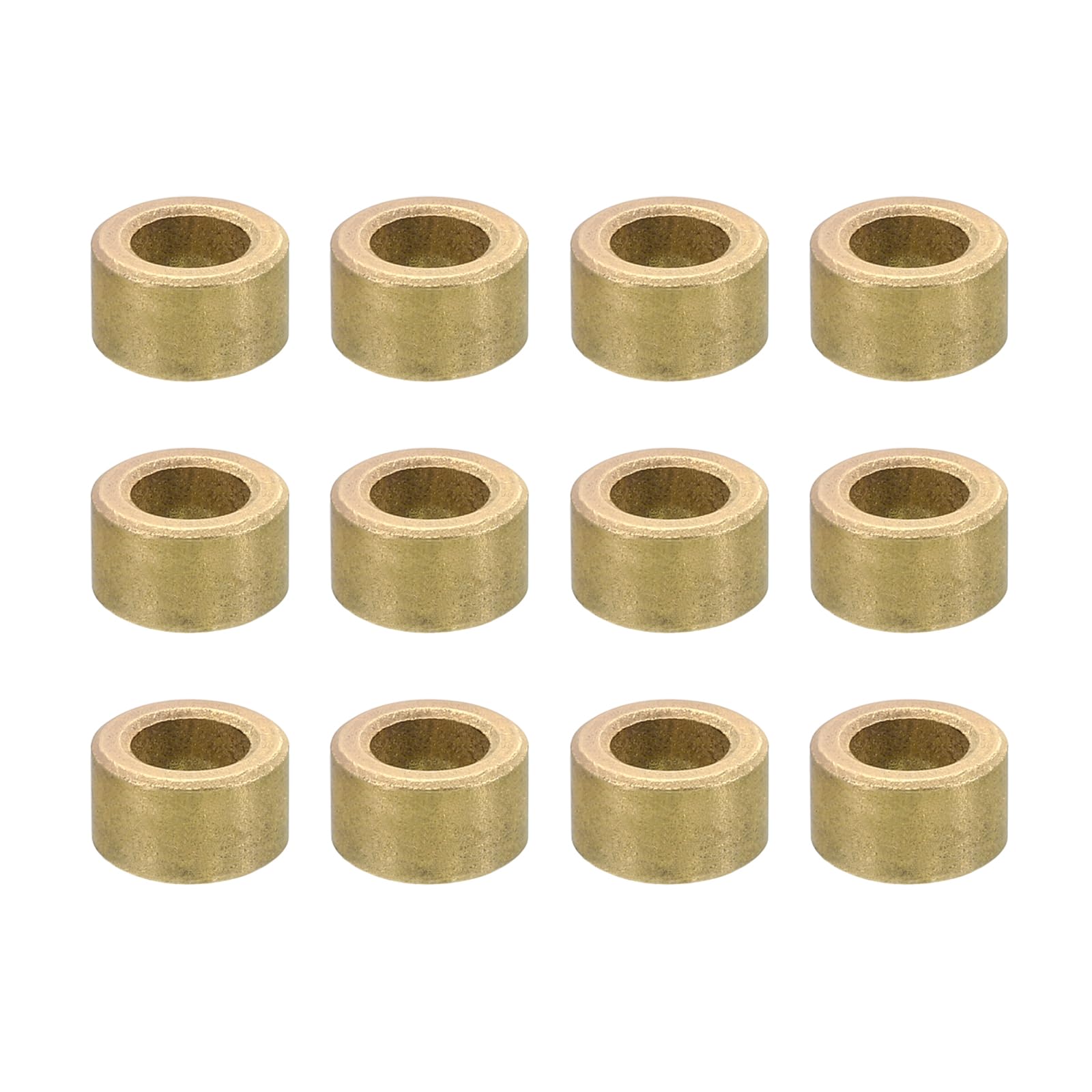 PATIKIL M6 Brass Spacers, 12 Pcs Metal Spacer Brass 6mm ID x 10mm OD x 6mm L Brass Spacers Screw Standoff for 1/4inch or M6 Screw Bolts