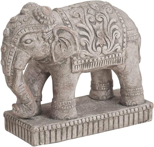 Matches21 Elefant Statue Indische Skulptur Keramik Antik Optik Keramikfigur Dekofigur Garten Haus 27x11x23 Cm Amazon De Kuche Haushalt