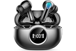 RINSMOLA Wireless Earbuds, 2025 Bluetooth 5.4 Headphones 3D Bass Hi-Fi Stereo Ear Buds, 4 ENC Noise Cancelling Mic, 40+Hrs USB-C in-Ear Earphone, IP-X7 Waterproof Sport Workout Gym for Laptop Pad Android iOS