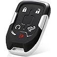 Key Fob Shell for GMC Sierra Truck 2019 2020 , Replacement 5 Buttons Empty Key Shell for Chevy Silverado 1500 2500 3500 Key F