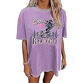 BOVANXU Oversized Country Graphic tees for Women Cowboy Shirts for Women Nashville Tshirt for Women Country Concert