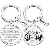 To My Nephew Gifts from Auntie Inspirational Nephew Keychain 16 Year Old Boy Gifts for Nephew Teen Boys Gift Ideas Boys Birthday Christmas Gift for Teenager