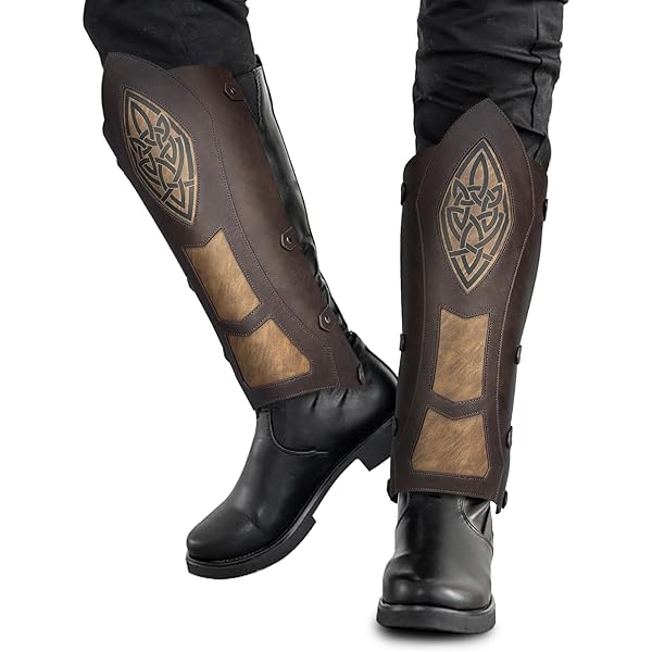 Medieval Boots Medieval Armor Faux Leather Gaiters, Vintage Middle Ages Leg Armor Pirate Armor Mercenary Guards For Larp Ren Faire Renaissance Armor Viking Armor Renaissance Medieval Costume Men P 54499955 Knight Armor