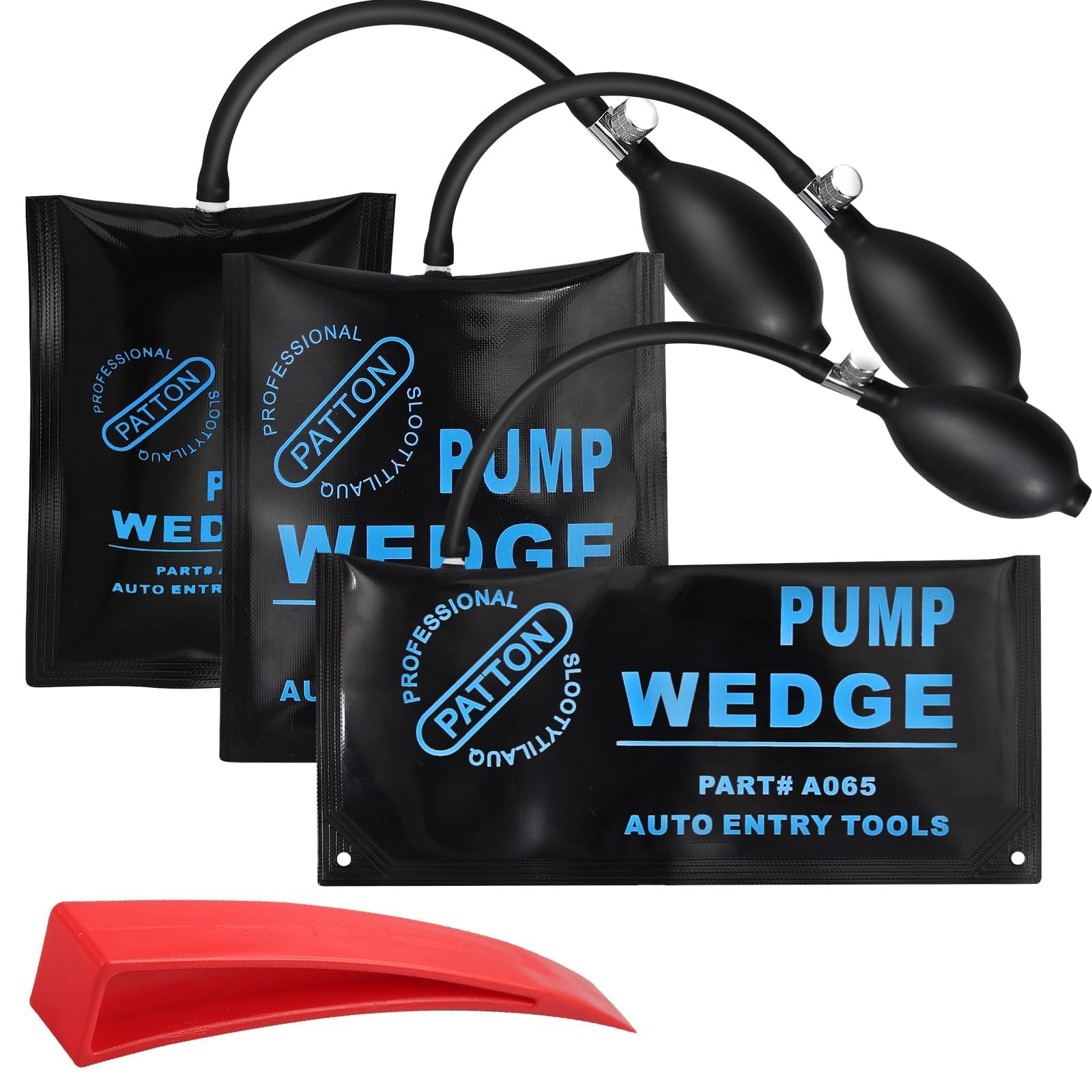 VINTEAM Air Wedge Bags, 3PCS Air Wedge Door Pump up Bags with Easy Push-Button Air Valve, for Cabinet Door Window Installation and Heavy Objects Tasks-Blue — image 1