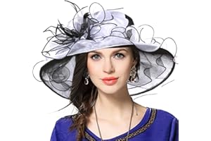 VECRY Kentucky Church Derby Hat Wide Brim Flounce Cocktail Tea Party Bridal Dress Hats