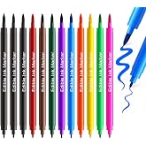 Jewem Edible Markers，Cookie Decorating Pens,Food Grade Double Tip,12 Pack | Safe Edible Ink, Vibrant Colors, Fine Tips, Easy Drawing, Bakers Beginners, Fondant Cakes Cookies Frosting Macaron Desserts