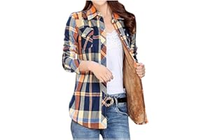 Plaid Jacket for Woman Plus Size Sherpa Lined Flannel Jackets 2025 Winter Button Down Fleece Hooded Warm Coat