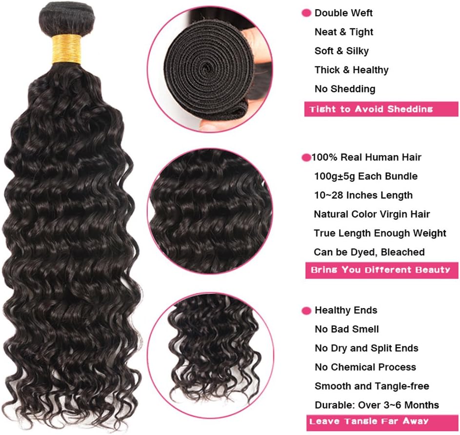Deep Wave Hair Extension Brazilian Hair 1 Bundle Virgin Human Hair