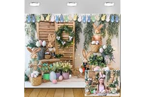 RETYSHIA Easter Backdrop Spring Easter Photography Backdrop Garden Bunny Colorful Eggs Flower Photo Background Baby Shower Children Birthday Party Decor Portrait Banner 7x5Ft
